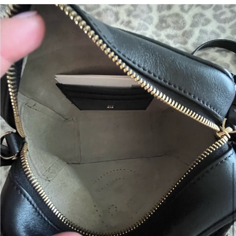 Anya Hindmarch Smiley Eyes Black Leather Crossbody Bag Tassel - Picture 6 of 8
